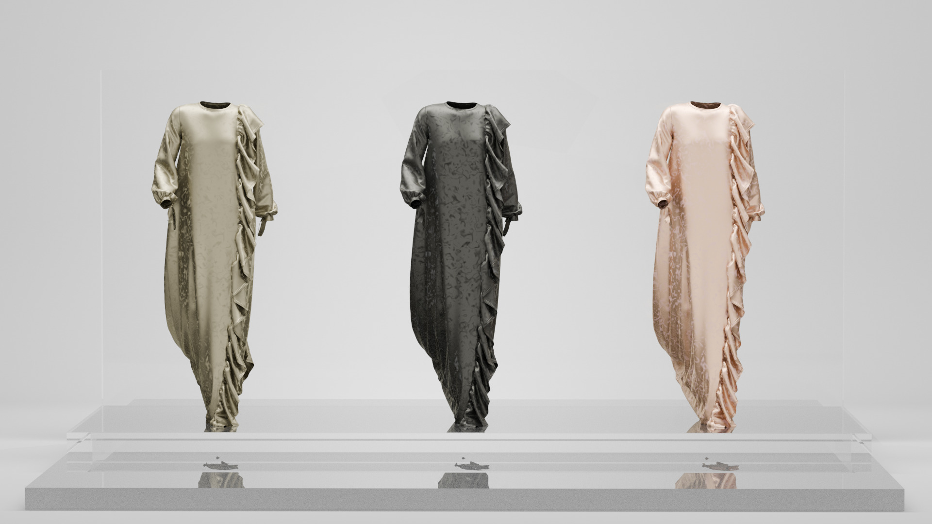 Dress V13 Walk Cycle Animation Clo Marvelous Designer Project 3D model_9