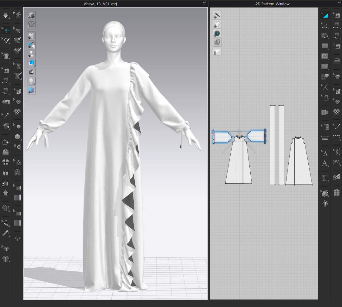 Dress V13 Walk Cycle Animation Clo Marvelous Designer Project 3D model_19