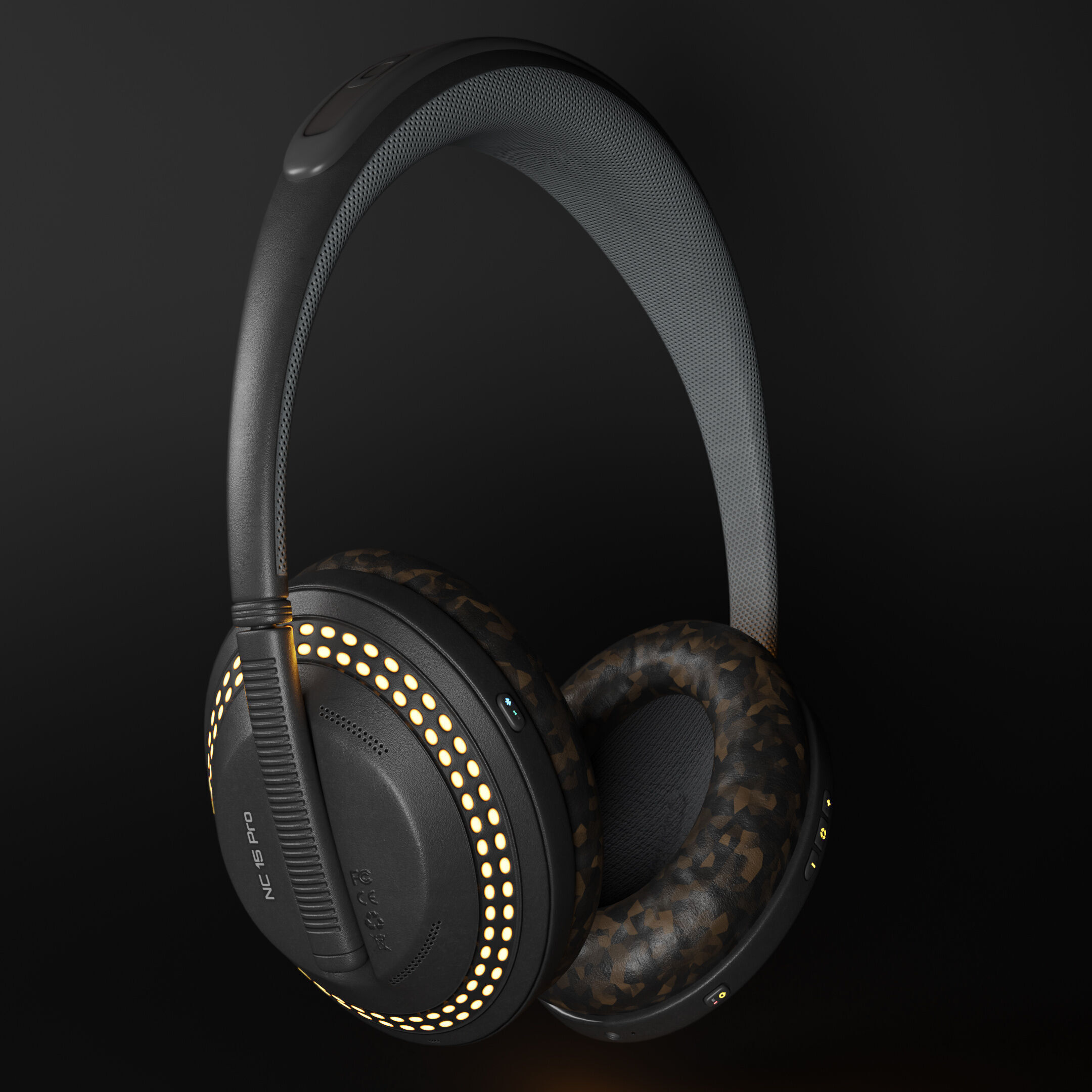 Noise-Cancelling Headphones Sonix NC-15 Low-poly 3D model_4