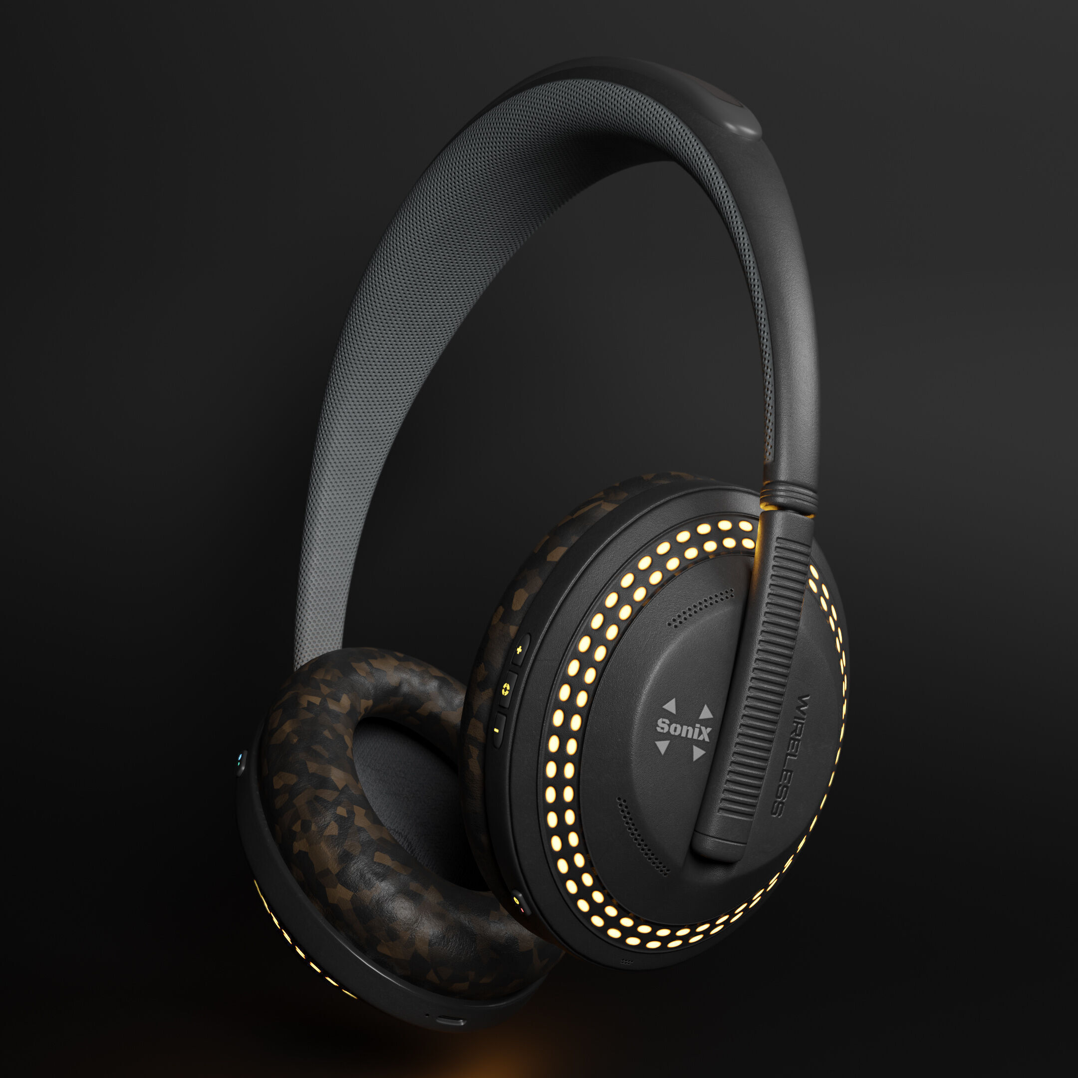 Noise-Cancelling Headphones Sonix NC-15 Low-poly 3D model_5