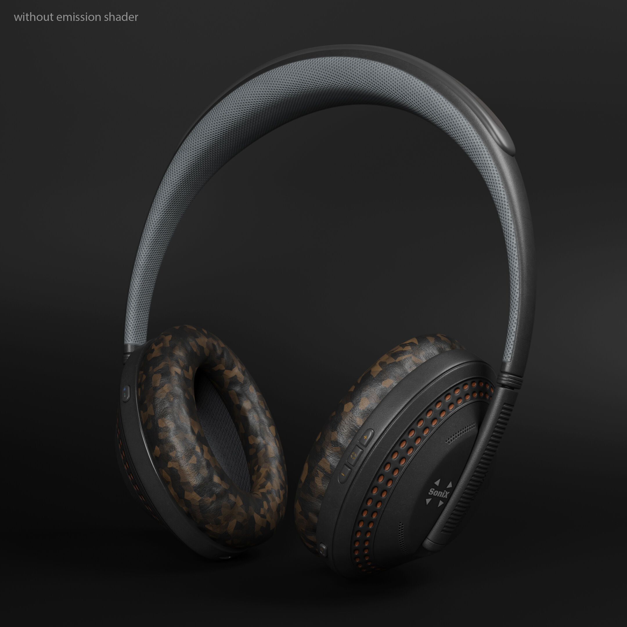 Noise-Cancelling Headphones Sonix NC-15 Low-poly 3D model_2