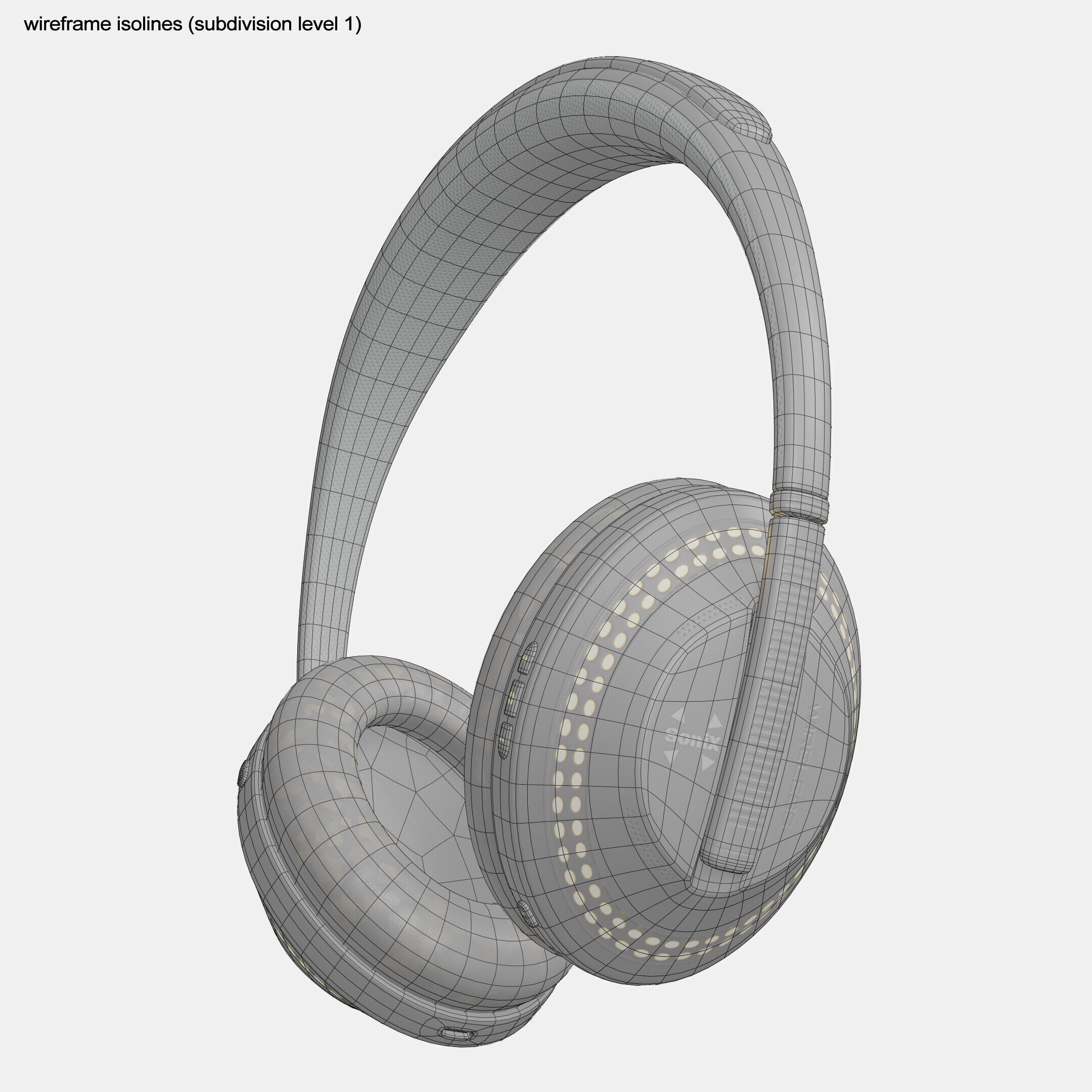 Noise-Cancelling Headphones Sonix NC-15 Low-poly 3D model_13