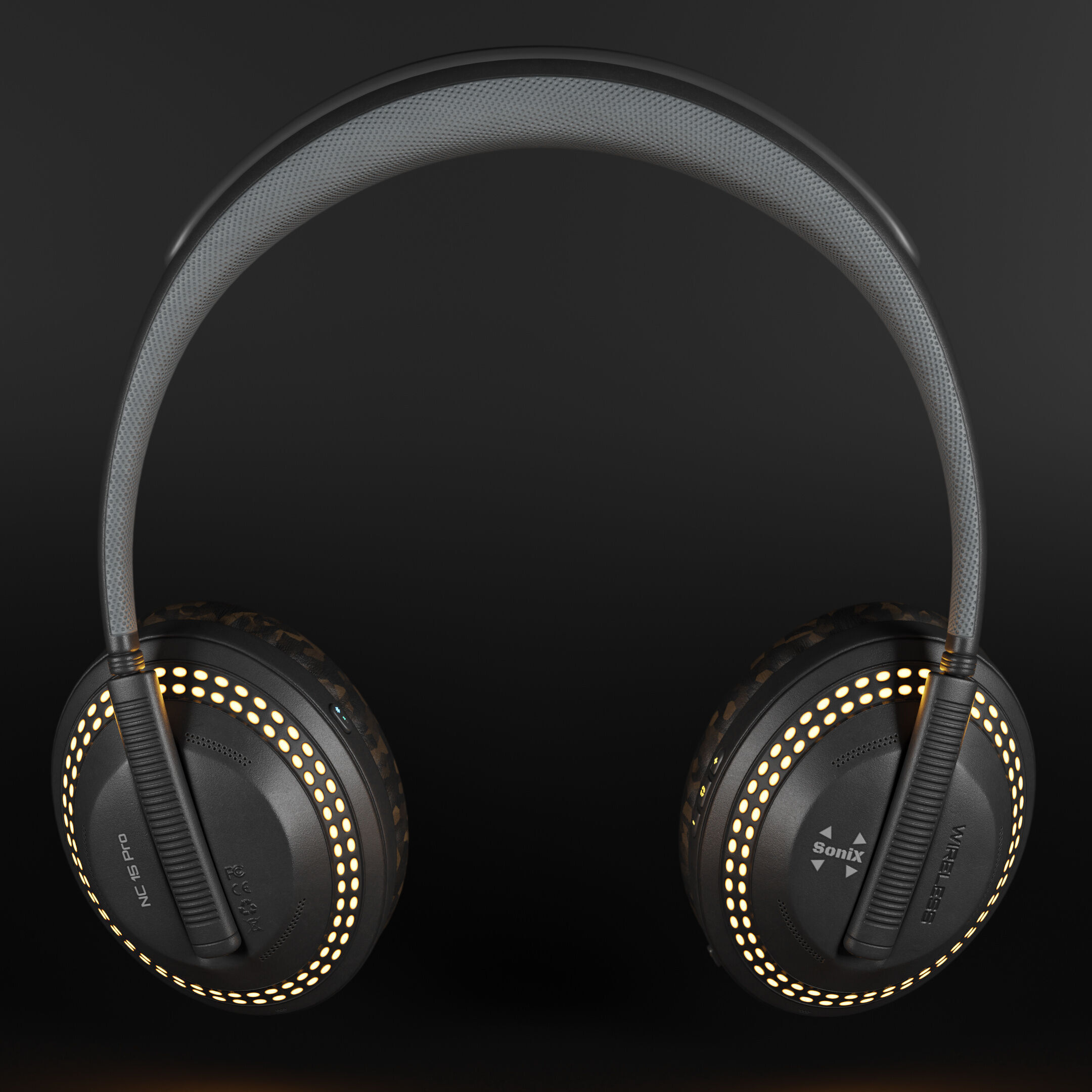 Noise-Cancelling Headphones Sonix NC-15 Low-poly 3D model_9
