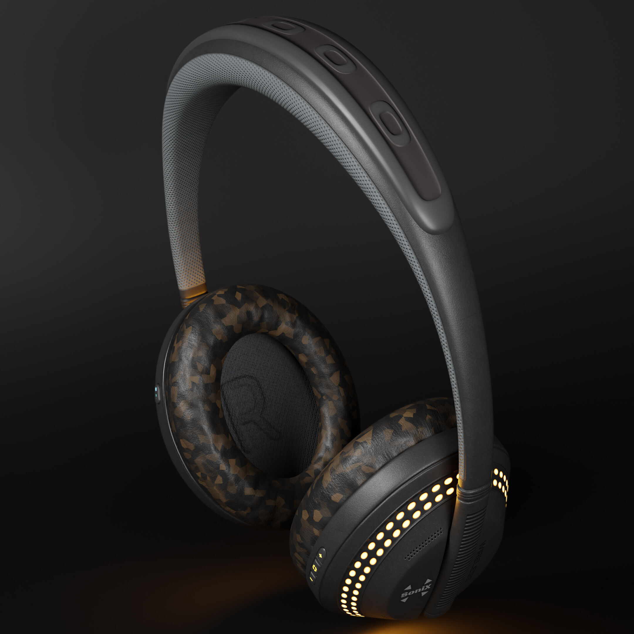 Noise-Cancelling Headphones Sonix NC-15 Low-poly 3D model_6