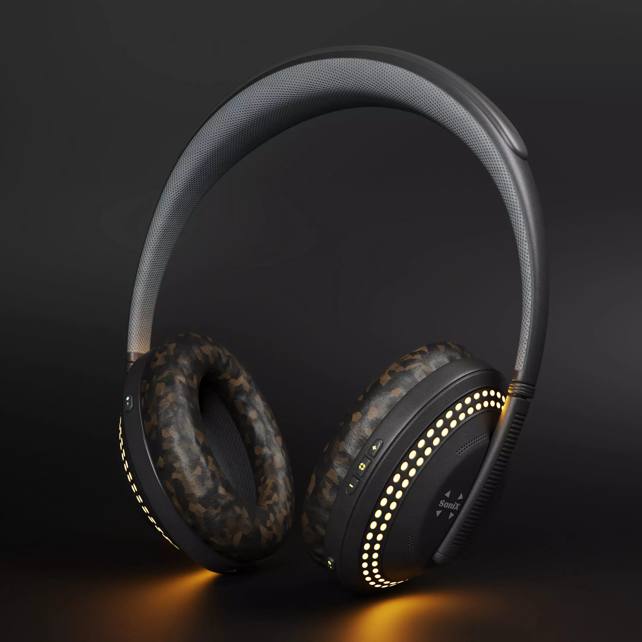 Noise-Cancelling Headphones Sonix NC-15 Low-poly 3D model_0