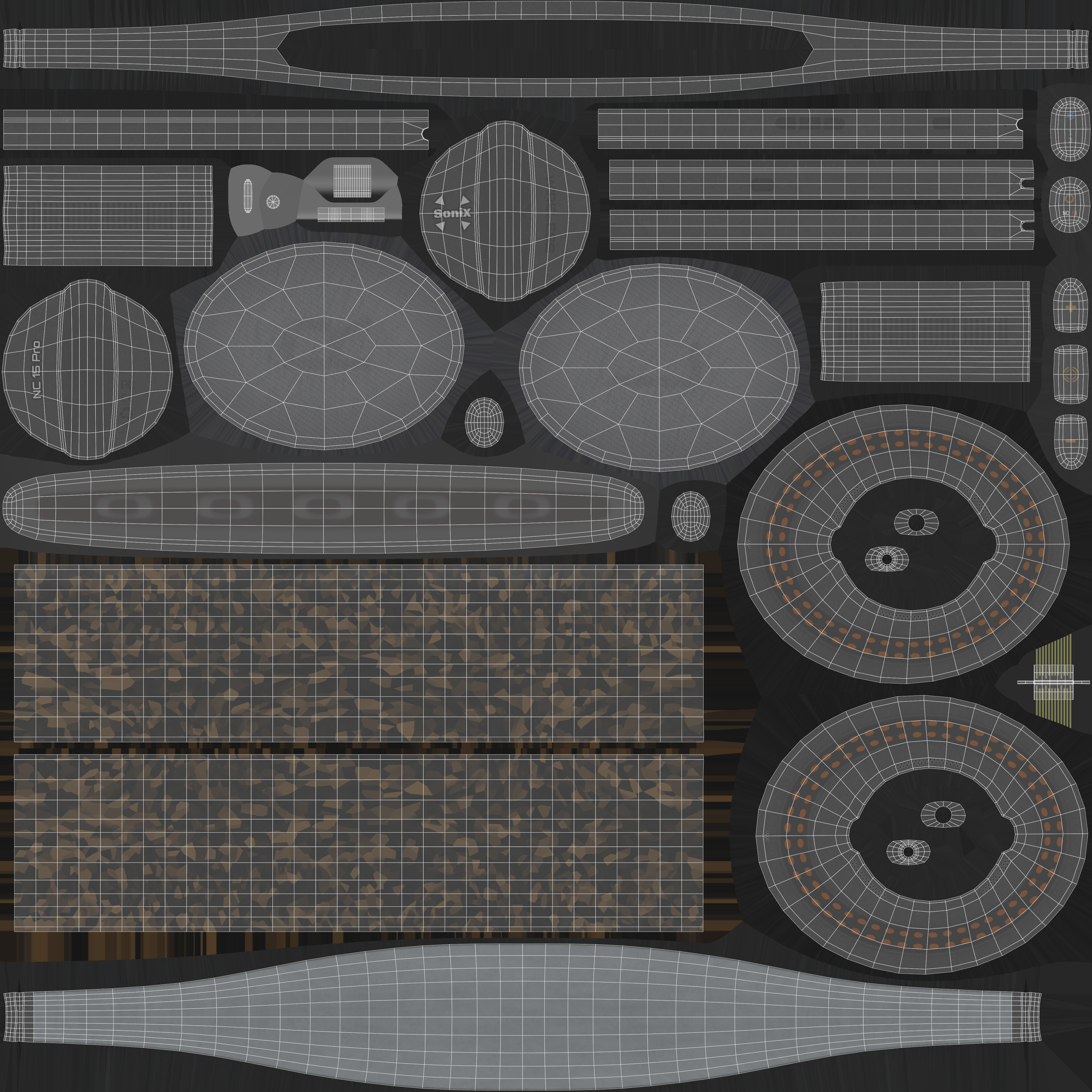 Noise-Cancelling Headphones Sonix NC-15 Low-poly 3D model_10
