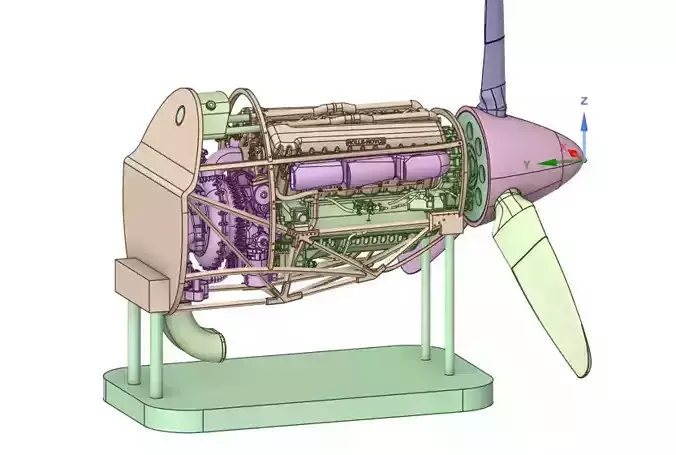 Hawker Hurricane MK 1 Engine  1 by 16 Scale 3D Model 3D print model