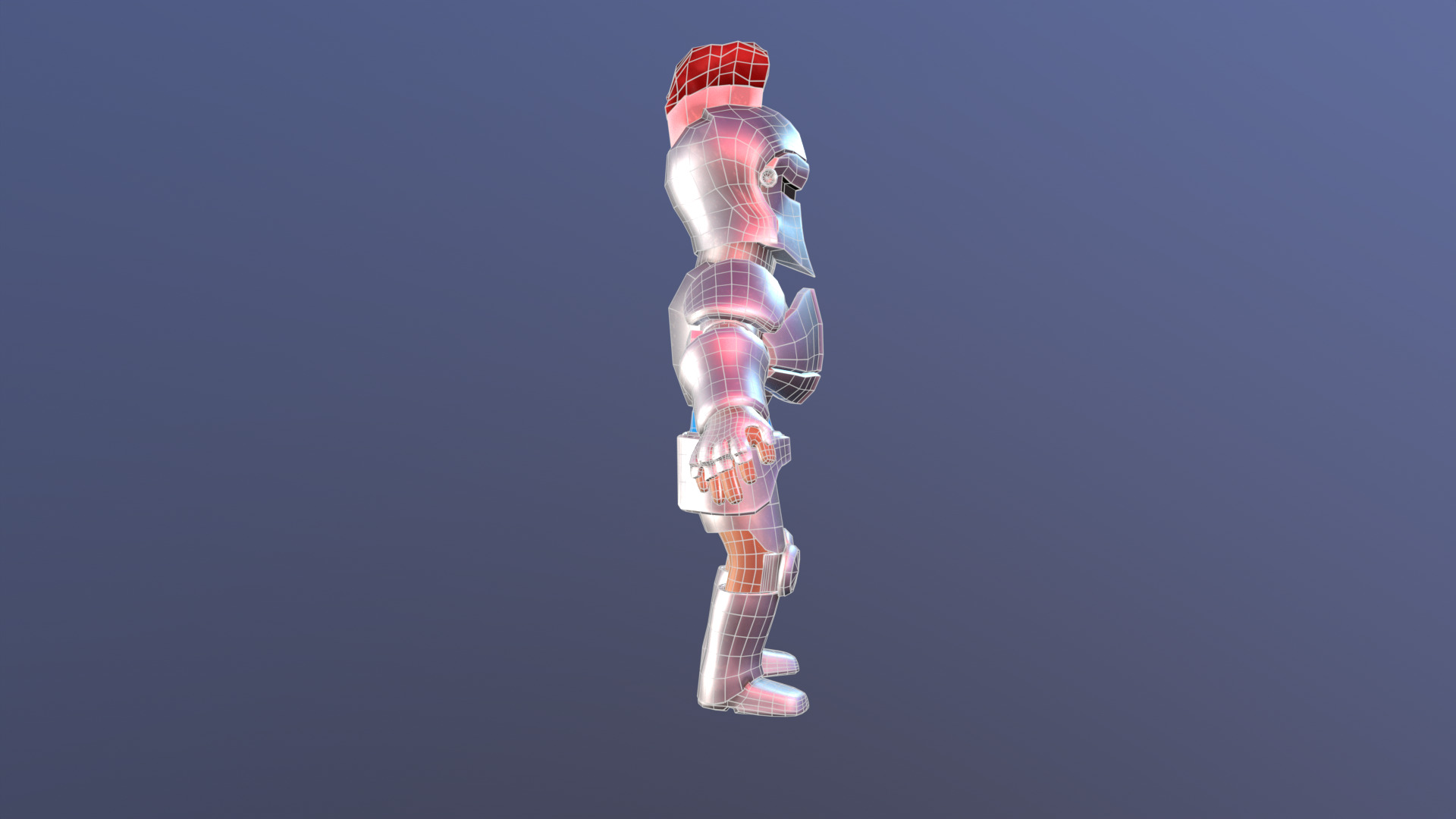 Cartoon Knight Low-poly 3D model_8