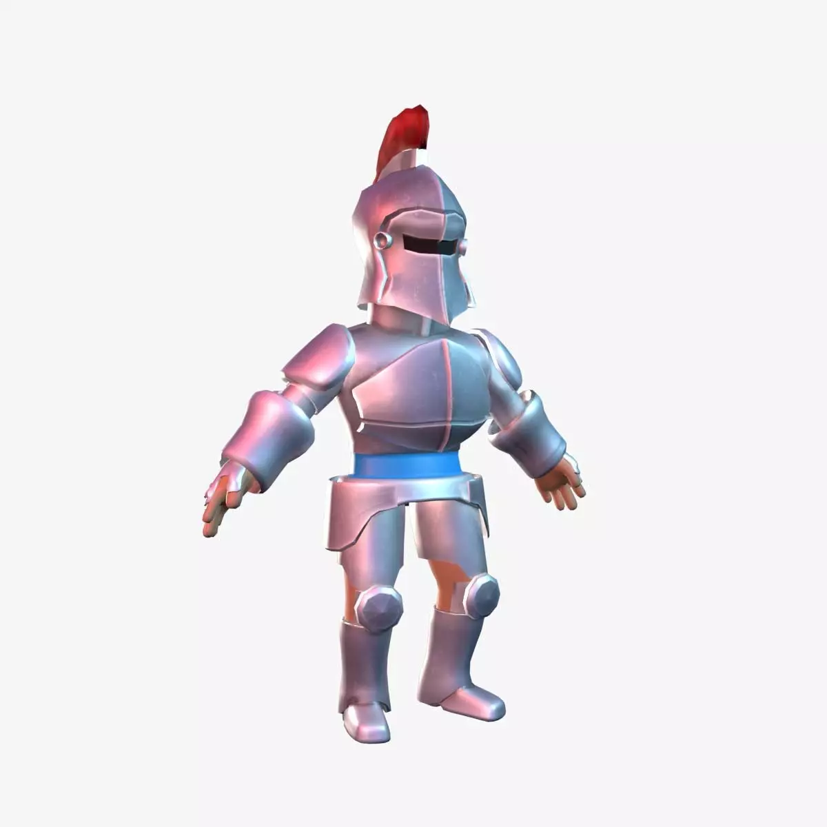 Cartoon Knight Low-poly 3D model_0