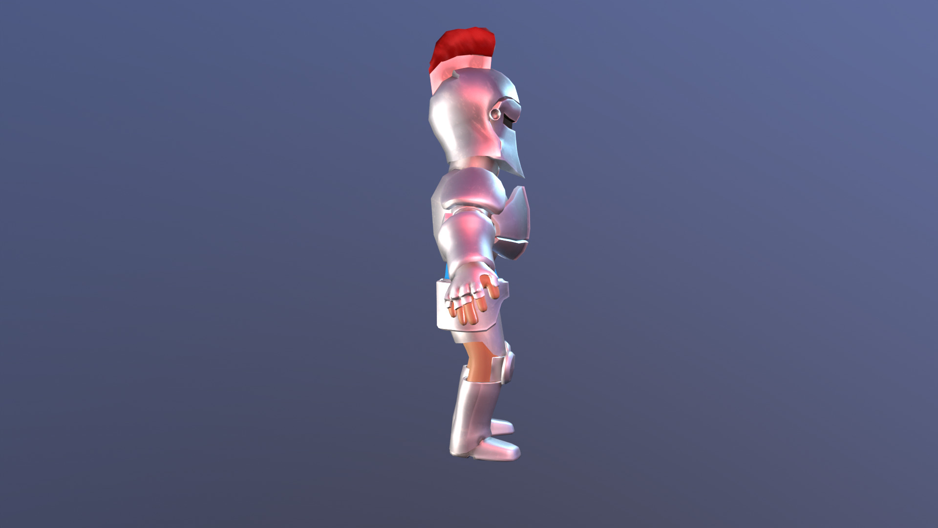 Cartoon Knight Low-poly 3D model_7