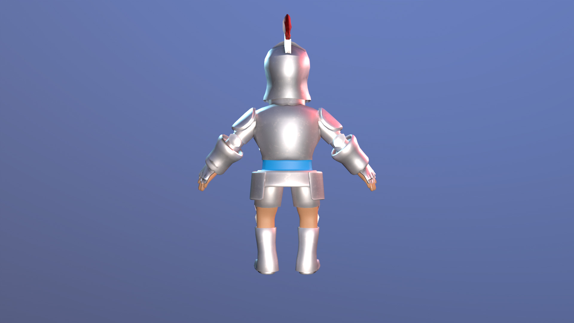 Cartoon Knight Low-poly 3D model_3
