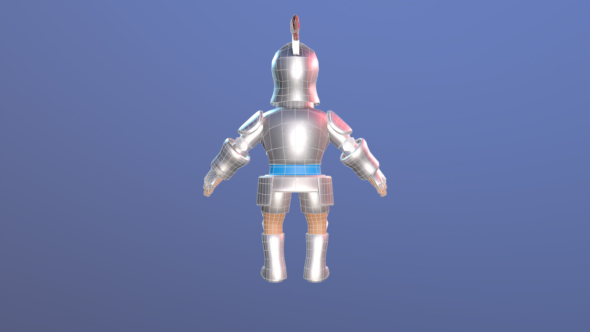Cartoon Knight Low-poly 3D model_4