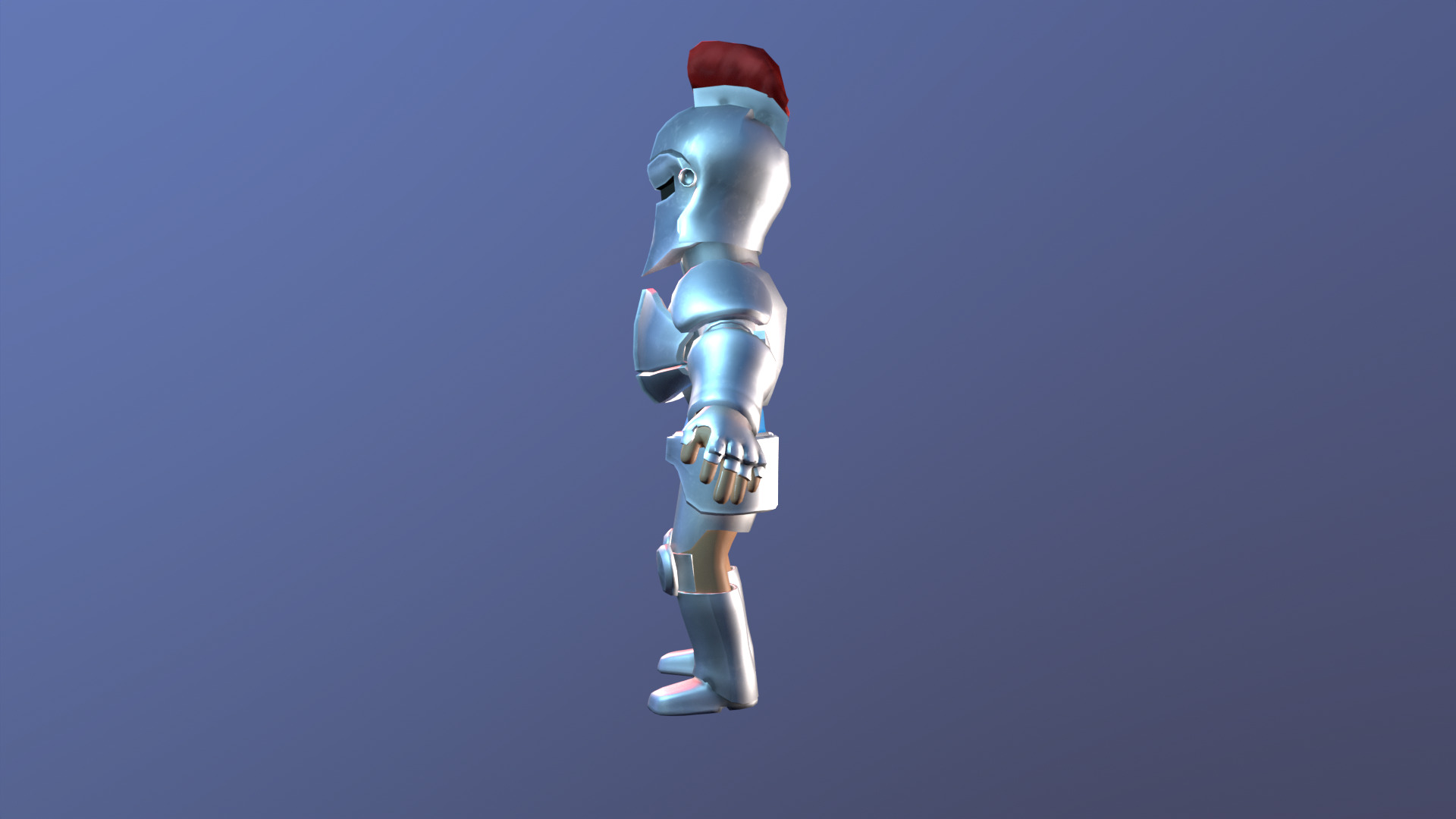 Cartoon Knight Low-poly 3D model_9