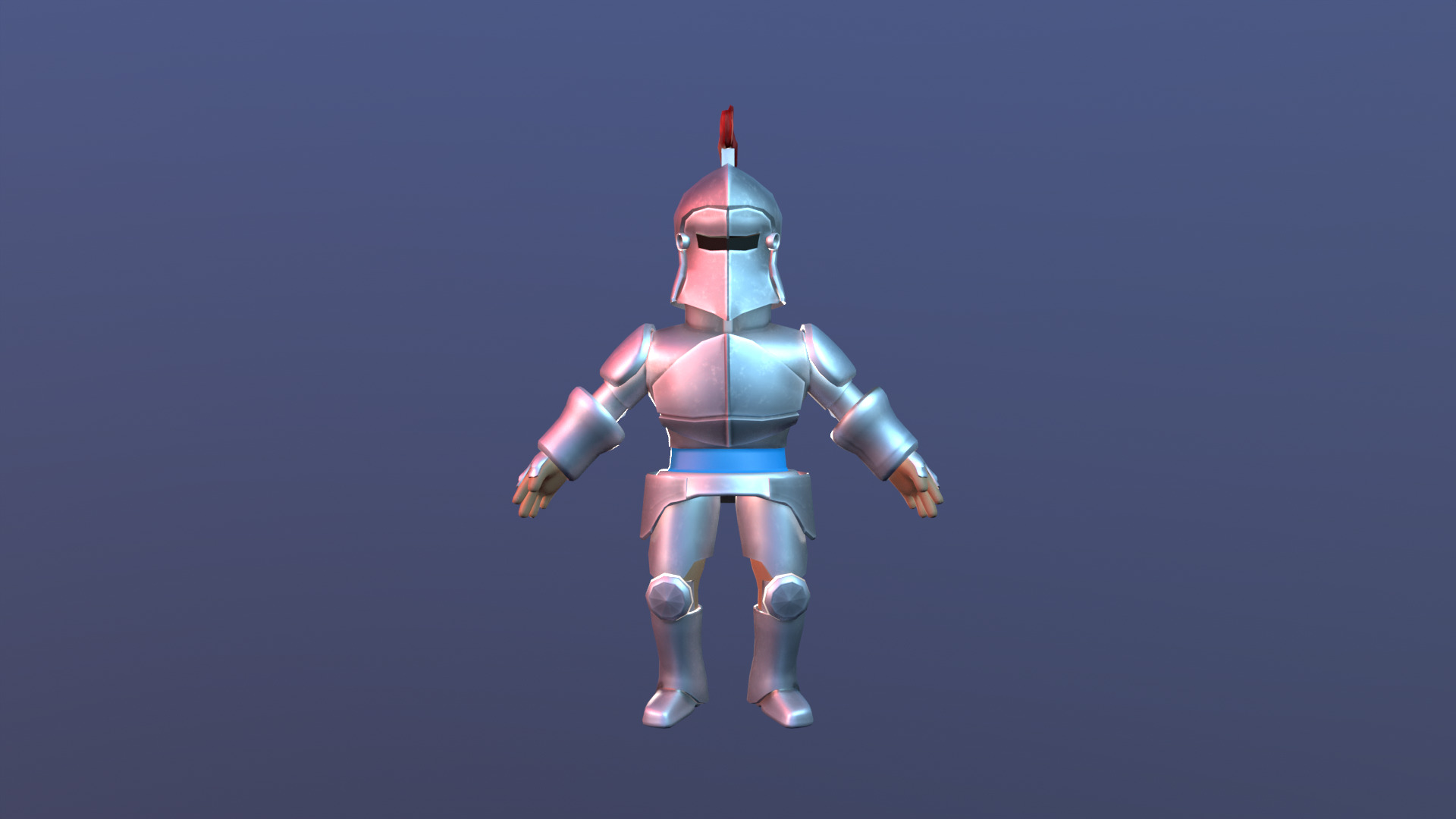 Cartoon Knight Low-poly 3D model_5