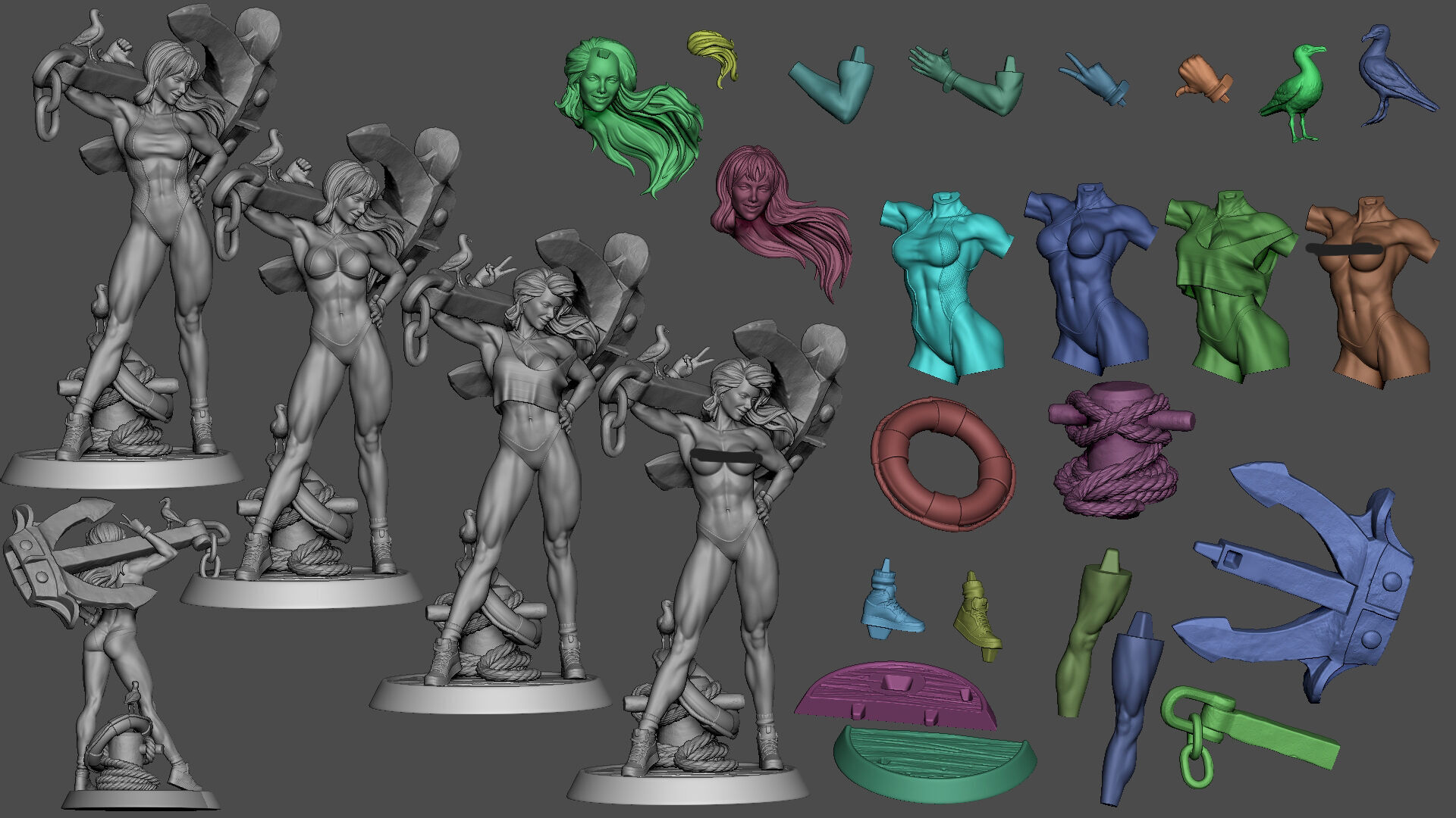Fan She Hulk - printable stl 3D print model_8