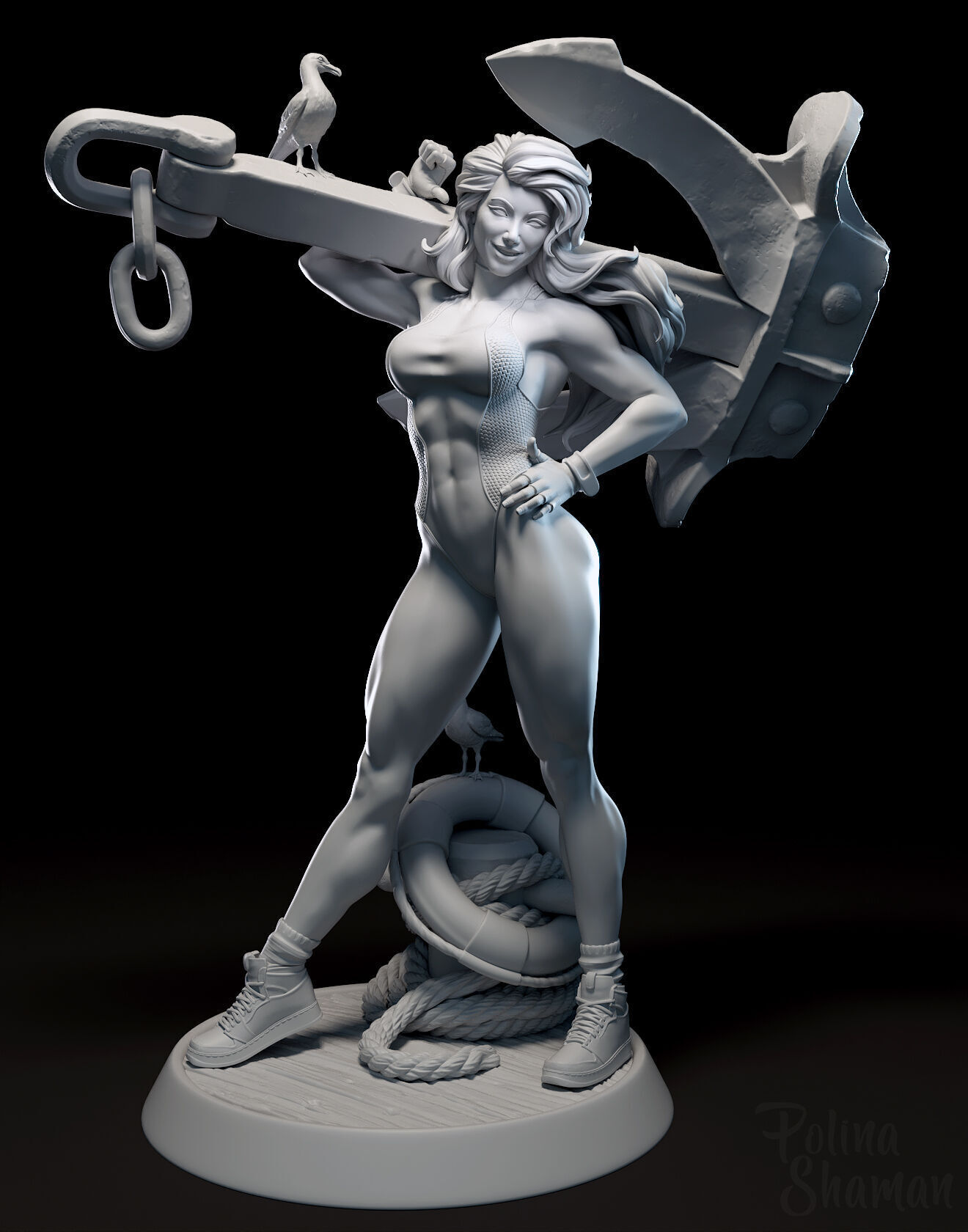 Fan She Hulk - printable stl 3D print model_9