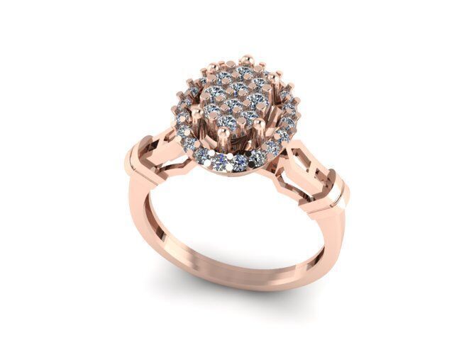 cluster diamond ring for diamonds 3D print model_5
