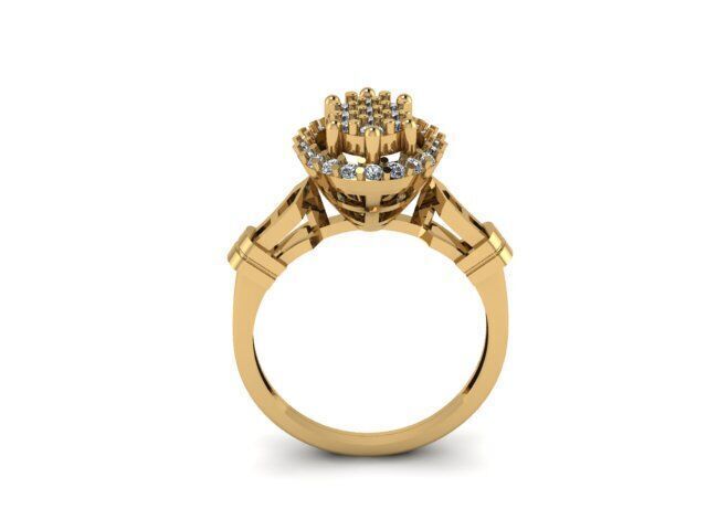 cluster diamond ring for diamonds 3D print model_6