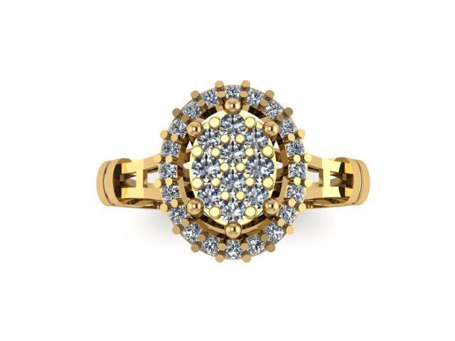 cluster diamond ring for diamonds 3D print model_9