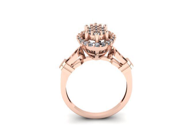 cluster diamond ring for diamonds 3D print model_8