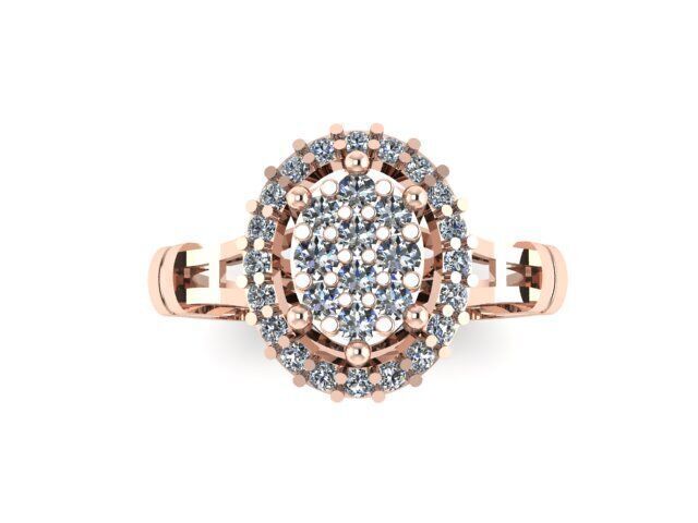 cluster diamond ring for diamonds 3D print model_11