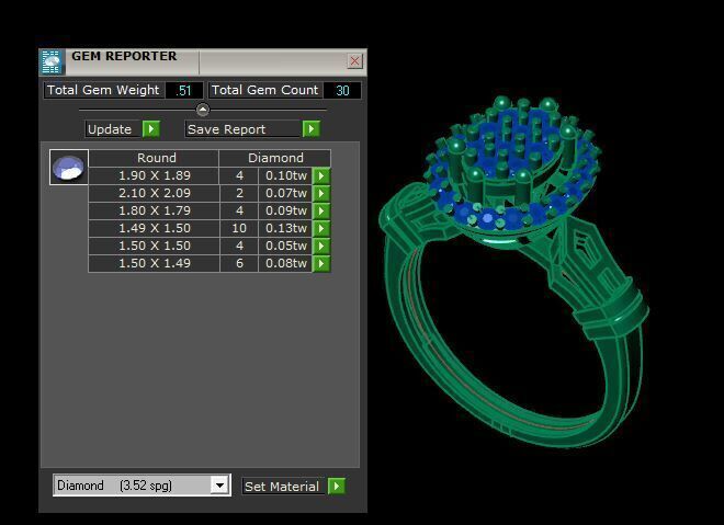 cluster diamond ring for diamonds 3D print model_18