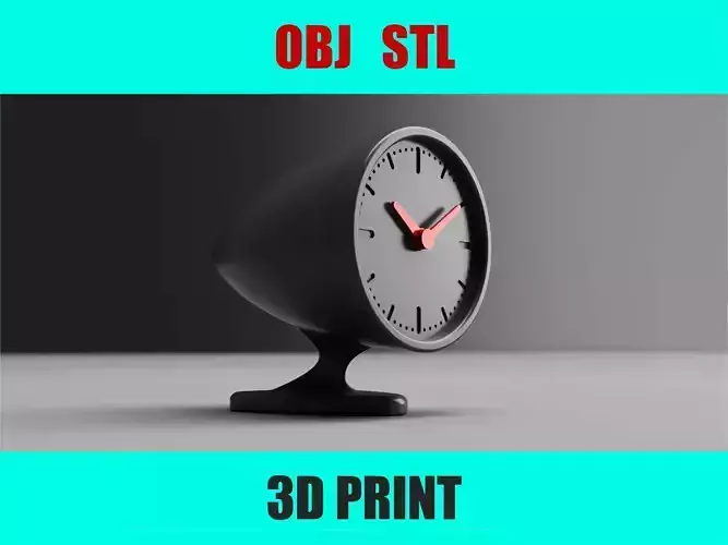 Desk Clock 3D Model for 3D Printing OBJ STL 3D print model
