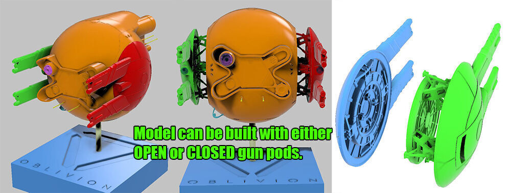 OBLIVION Defender DRONE STL file set for 3D printing 3D print model_17