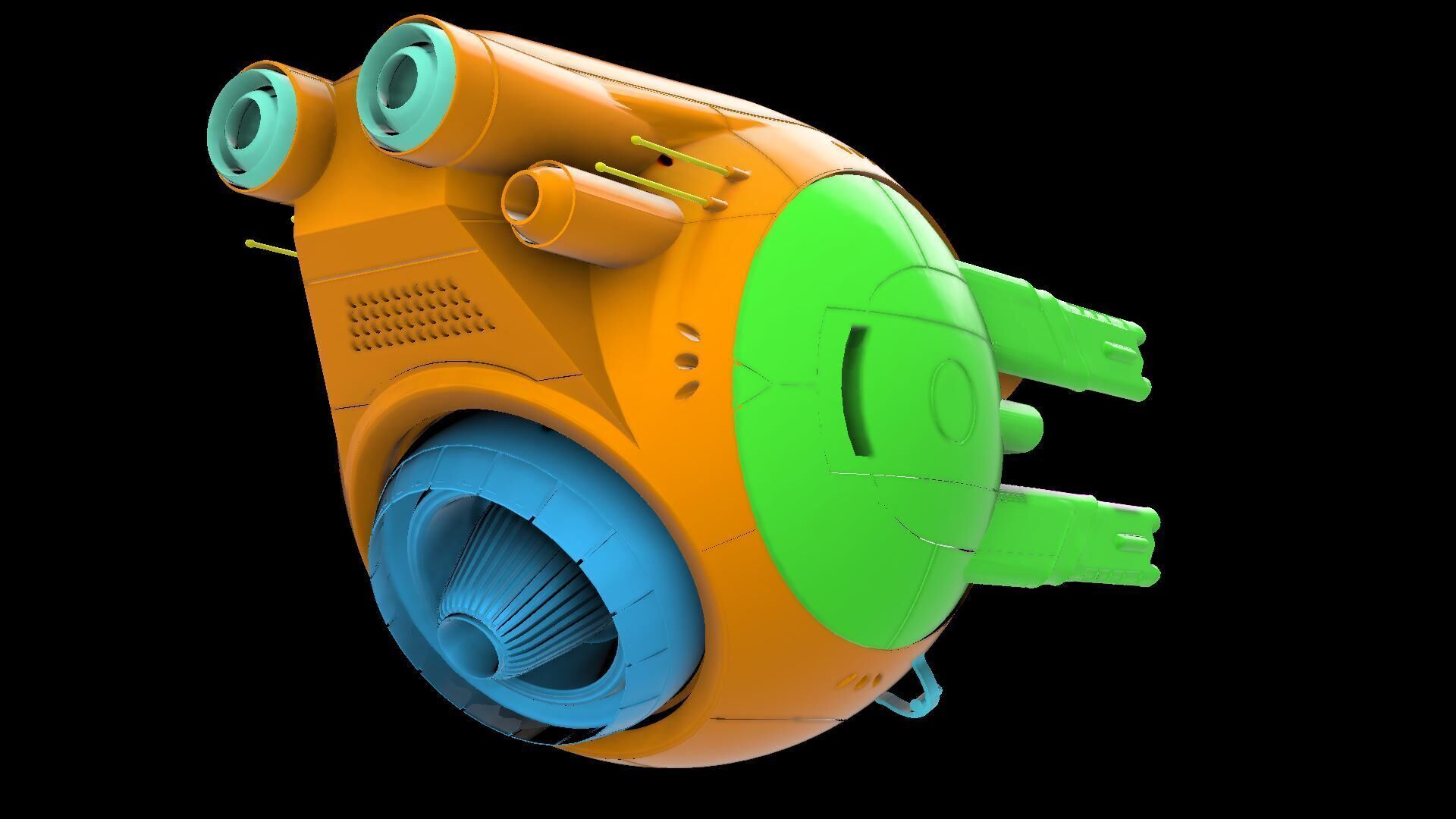 OBLIVION Defender DRONE STL file set for 3D printing 3D print model_11