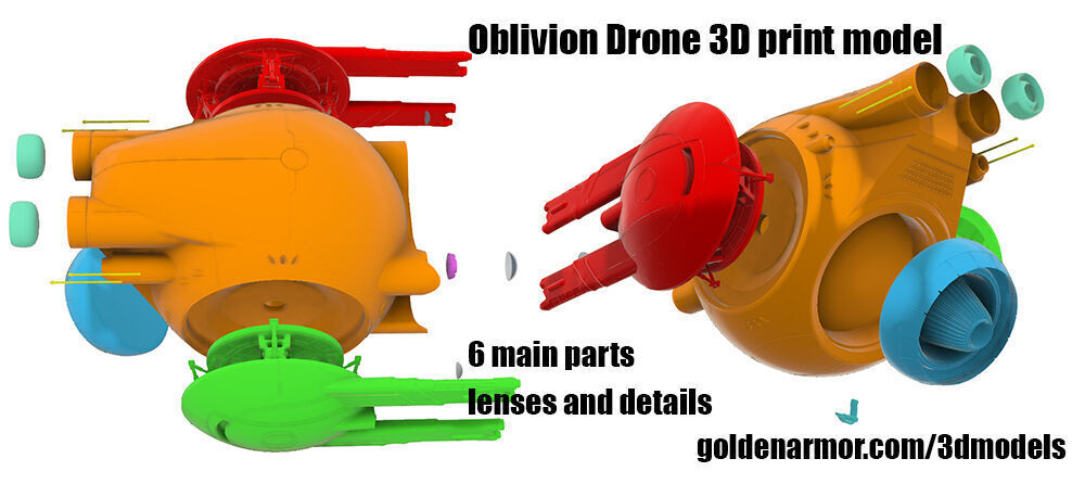 OBLIVION Defender DRONE STL file set for 3D printing 3D print model_21