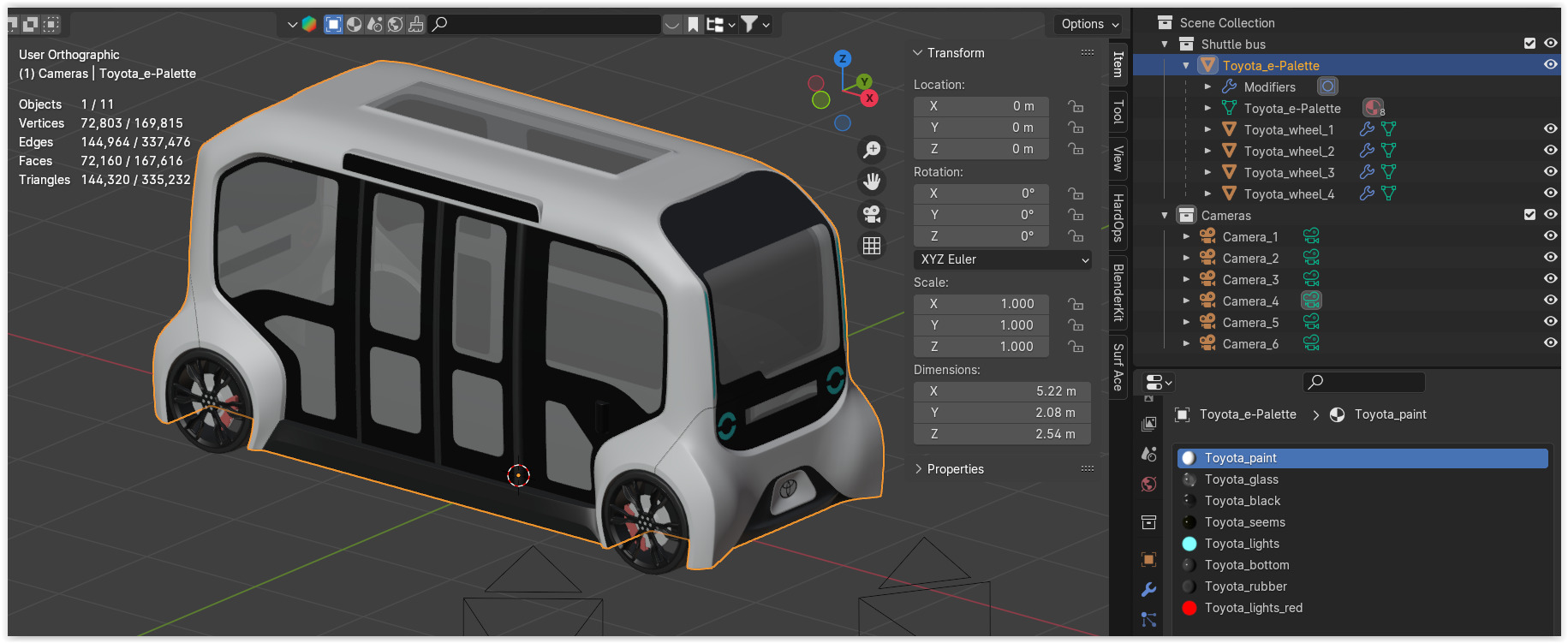 Toyota e-Palette exterior 3D model_9