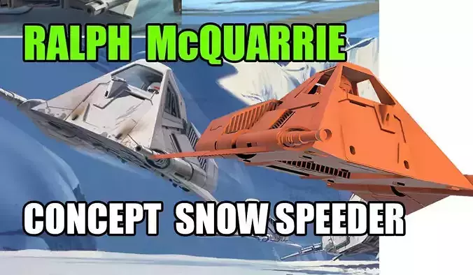 Star Wars Ralph McQuarrie concept SNOW SPEEDER - for 3D printing