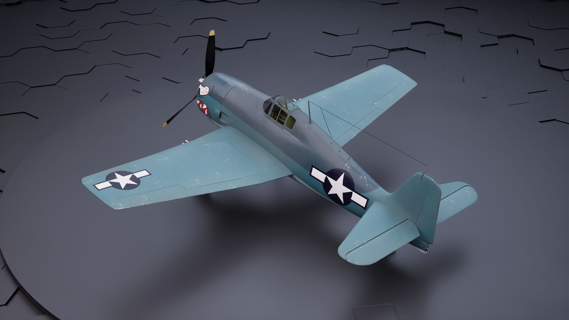 Grumman F6F Hellcat - Highpoly I Multiple Livery 3D model_34