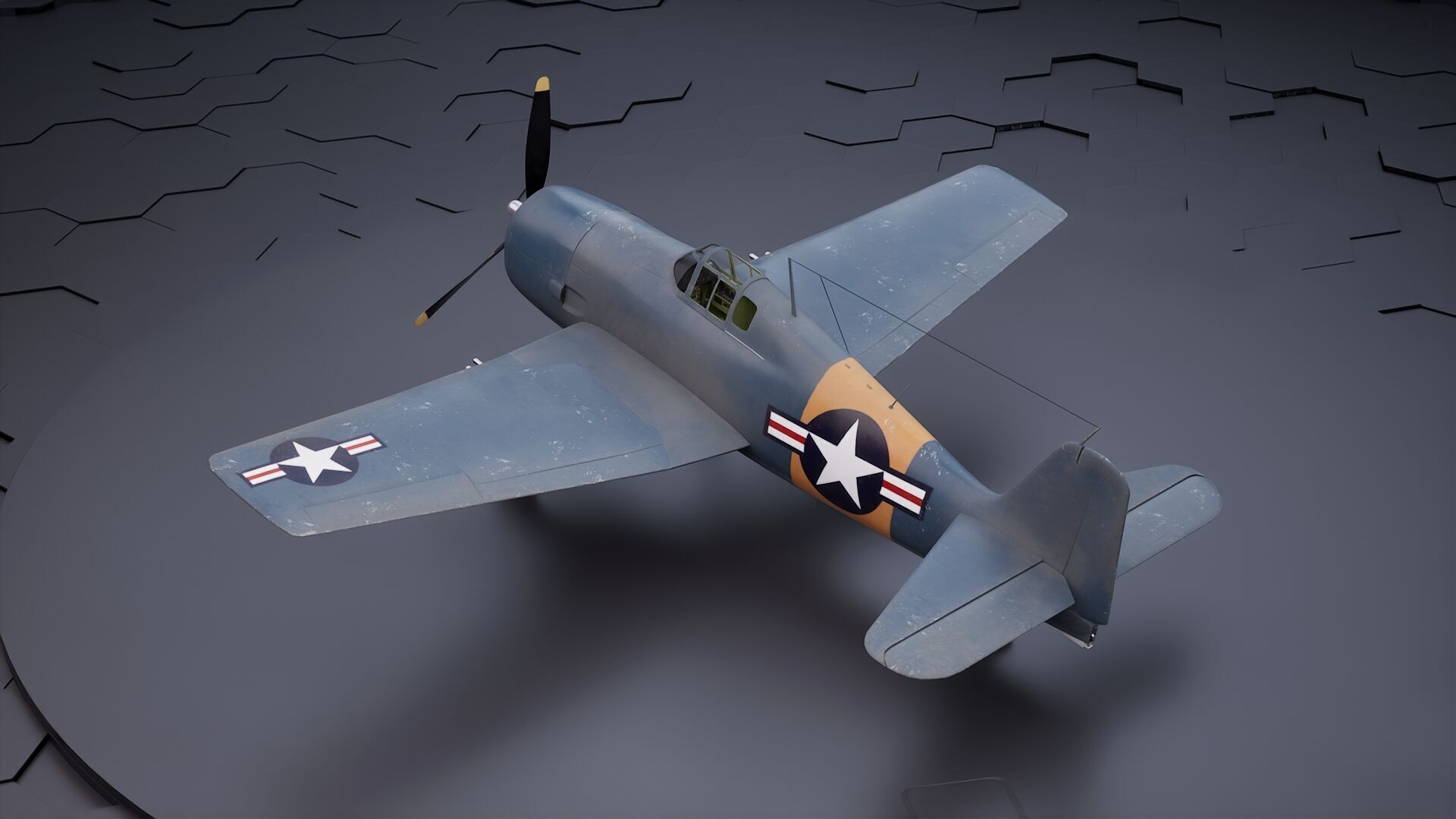 Grumman F6F Hellcat - Highpoly I Multiple Livery 3D model_23