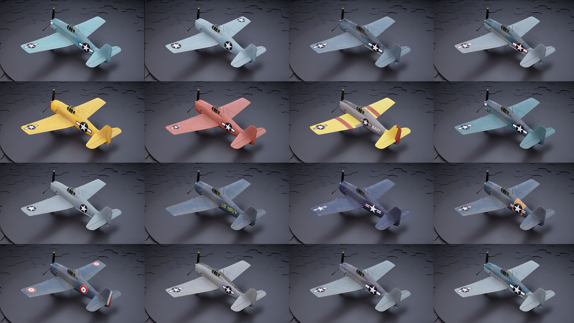 Grumman F6F Hellcat - Highpoly I Multiple Livery 3D model_2