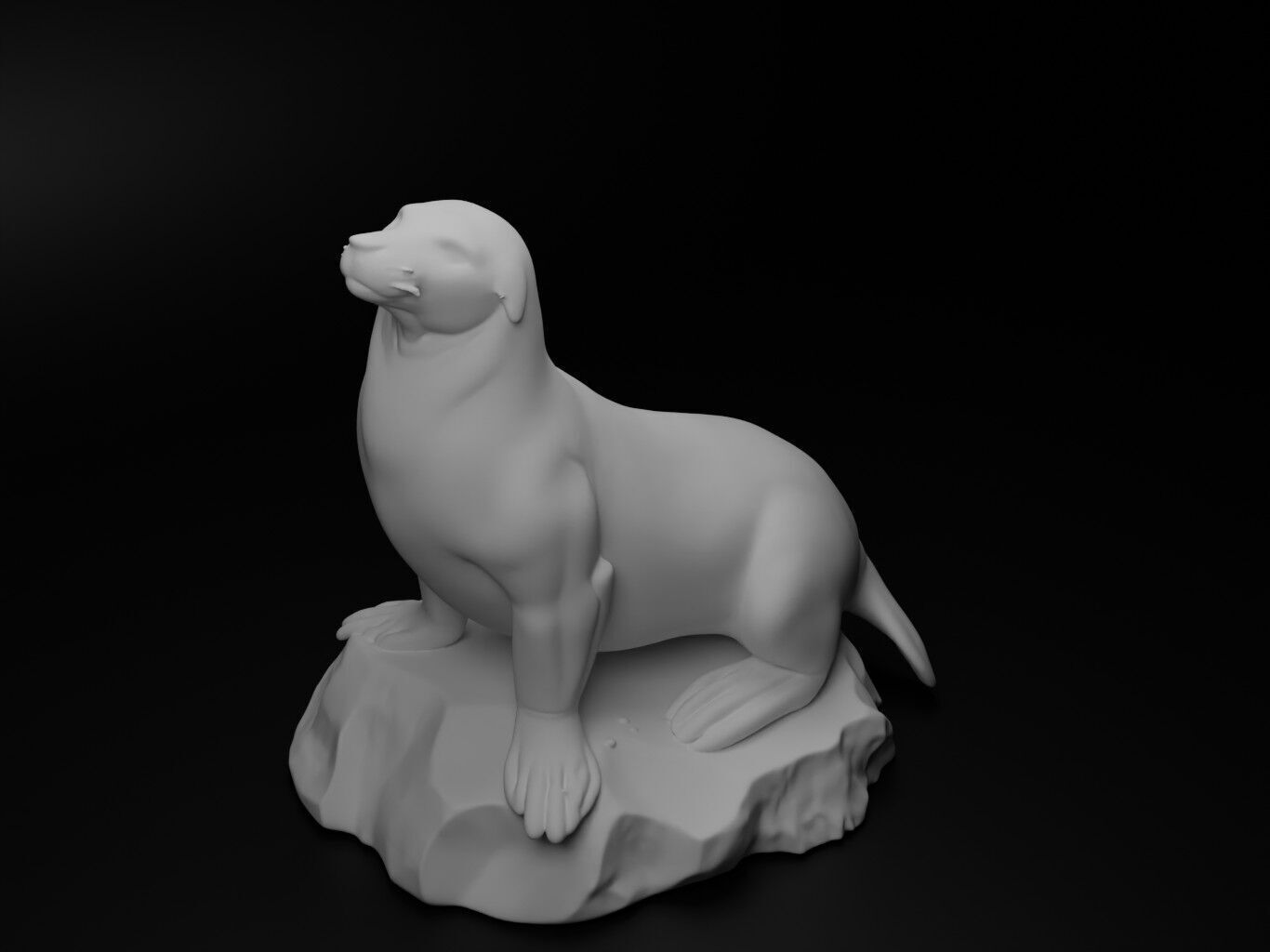 Sea lion Animal Figure 3D print model_2