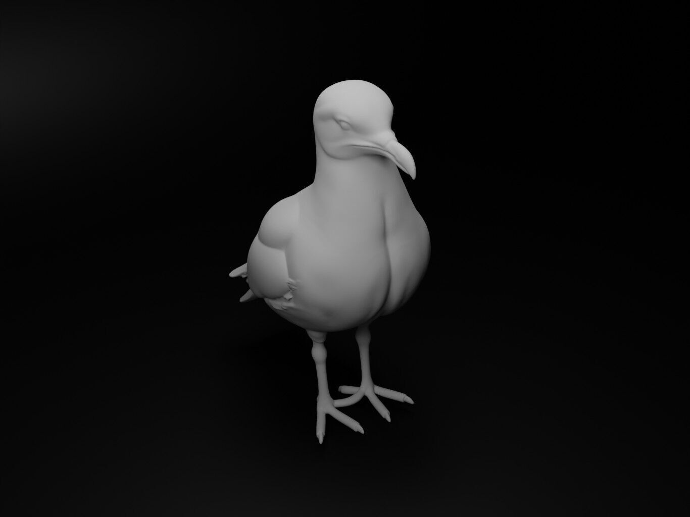 Seagull Animal Figure 3D print model_2