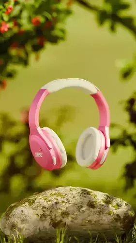 Pink headphones