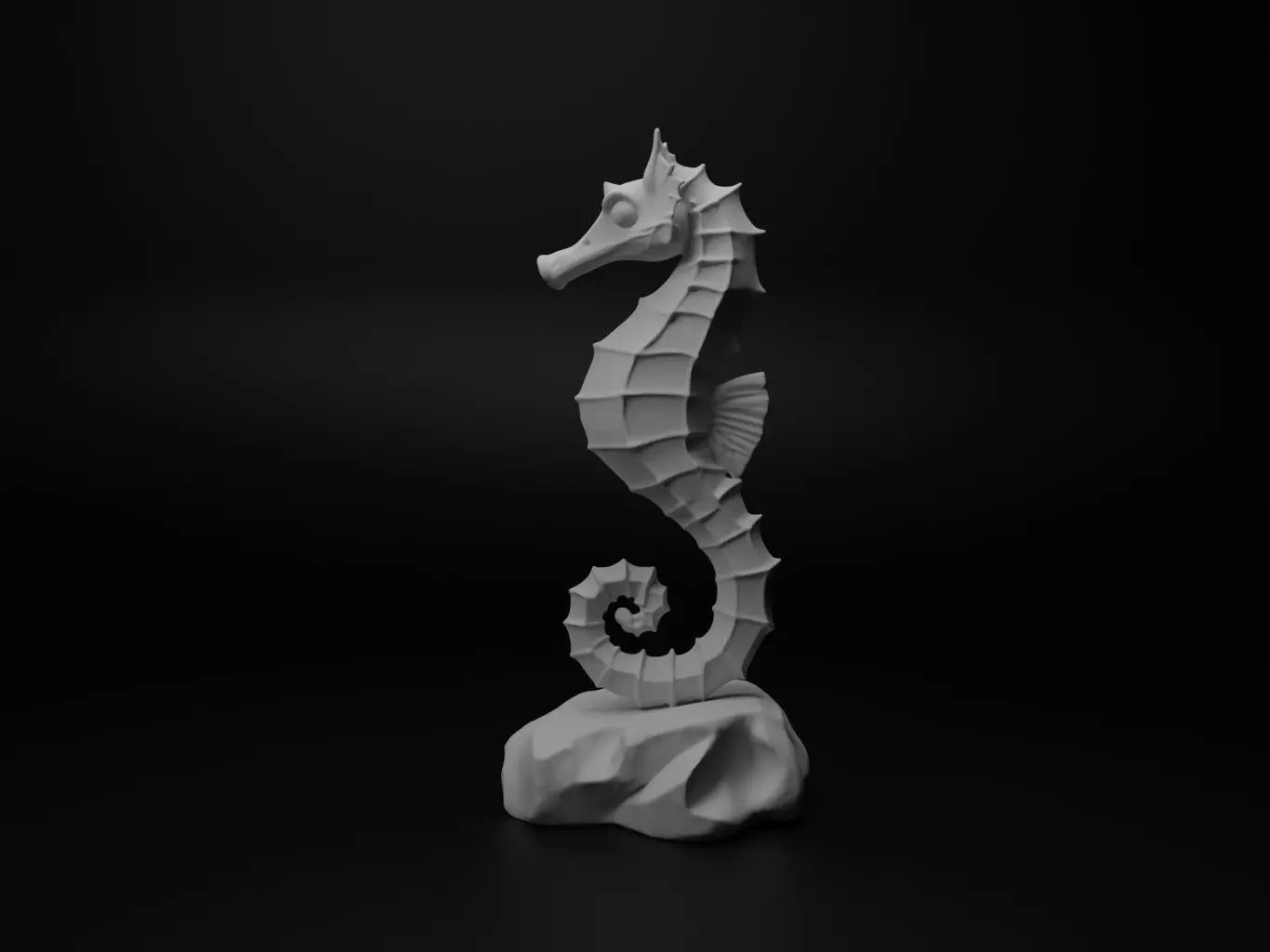Seahorse Animal Figure 3D print model