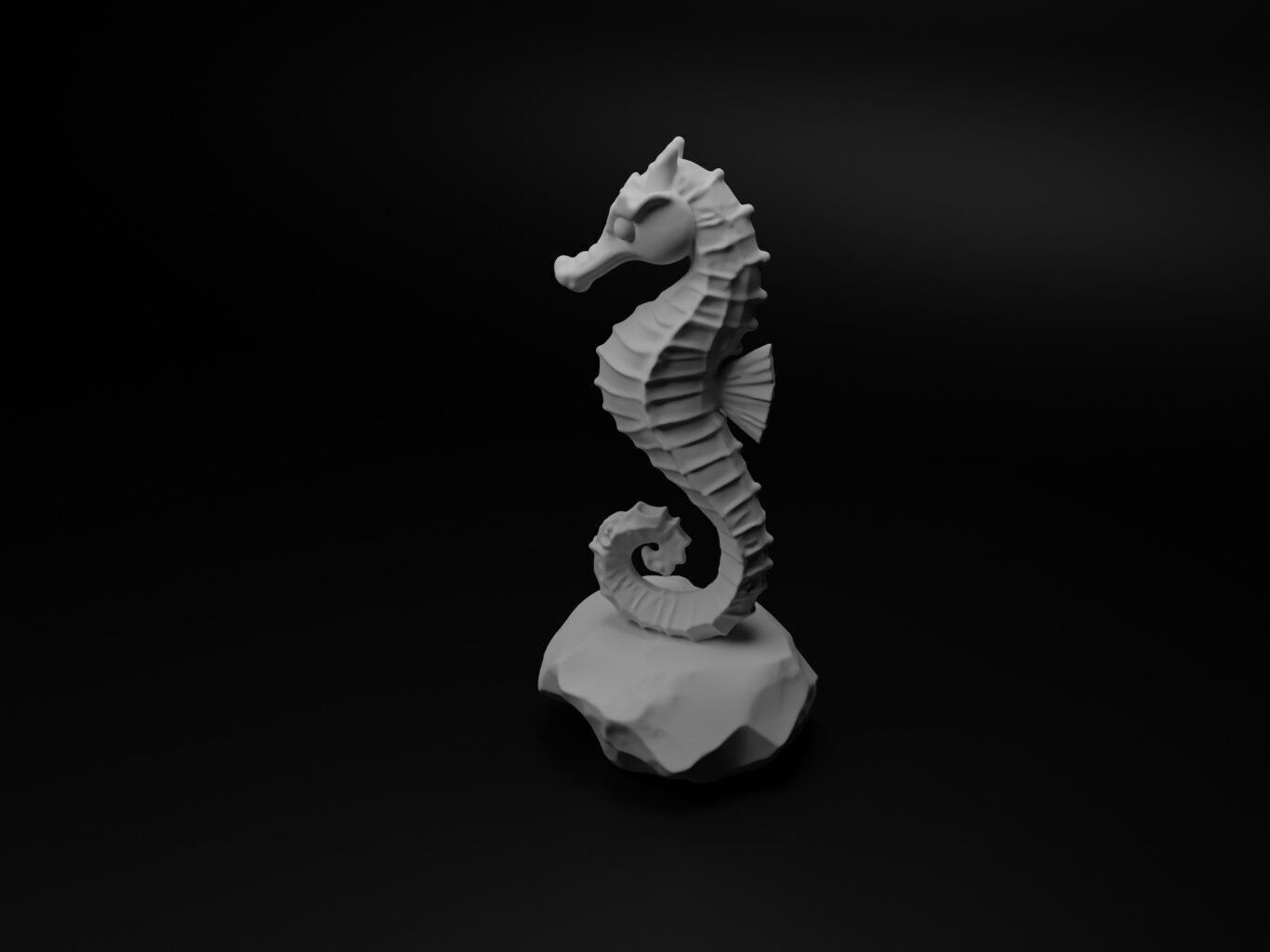 Seahorse Animal Figure 3D print model_1