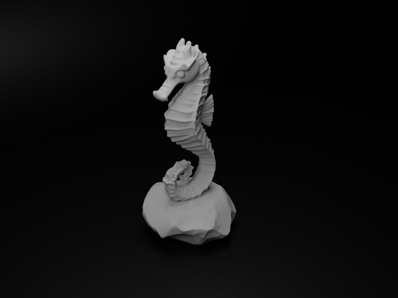 Seahorse Animal Figure 3D print model_2