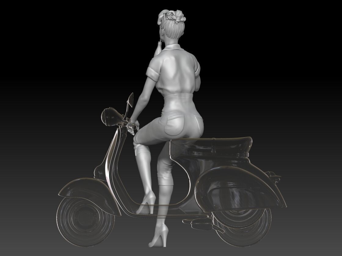 PIN UP and vespa girl 2 3D print model_2