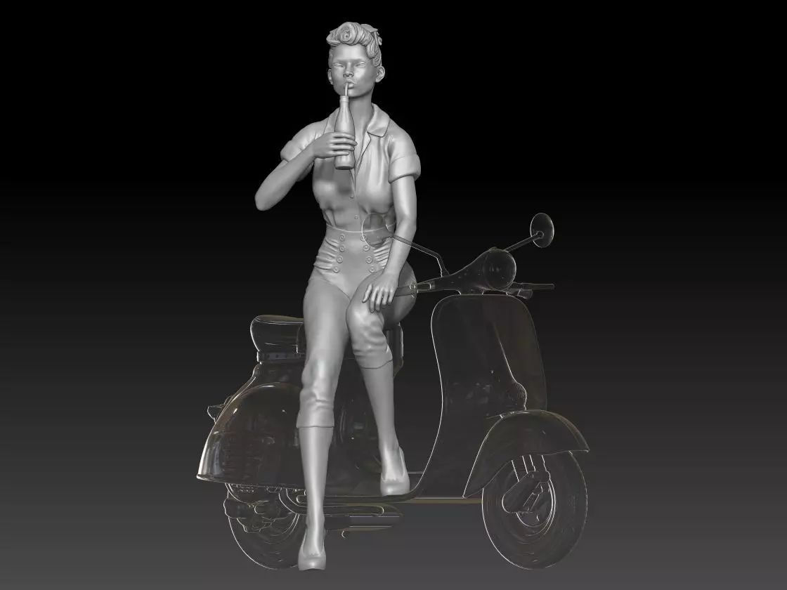 PIN UP and vespa girl 2 3D print model_0