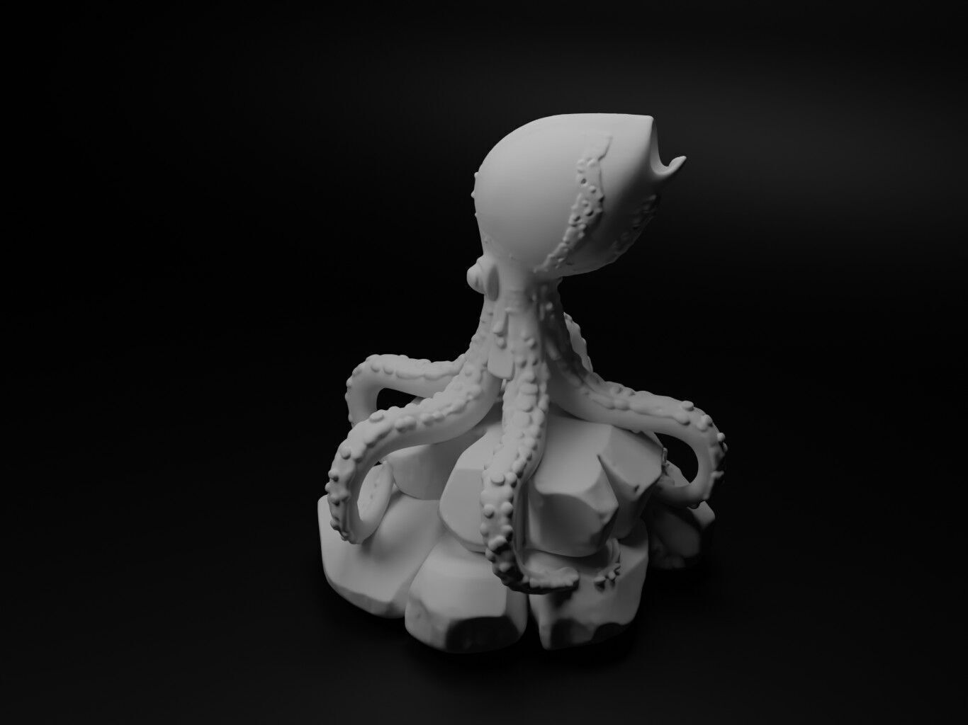 Squid Animal Figure 3D print model_1