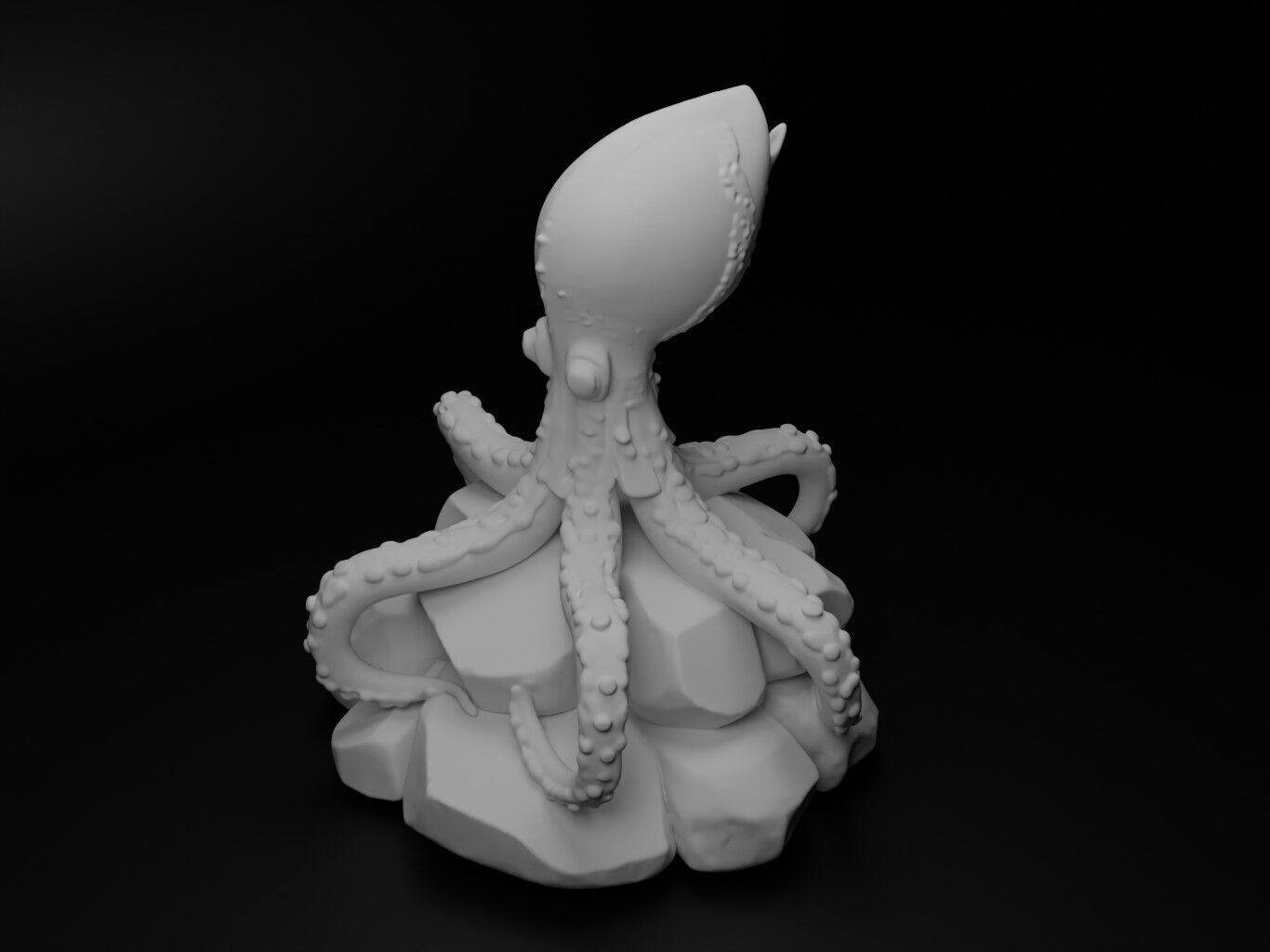 Squid Animal Figure 3D print model_2