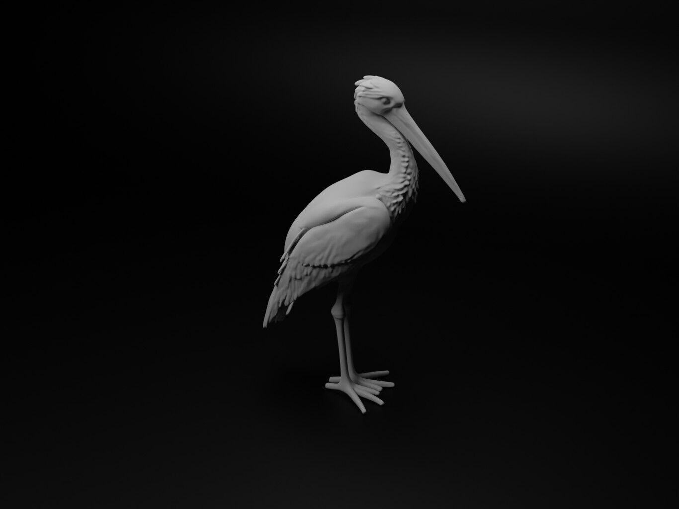 Stork Animal Figure 3D print model_1