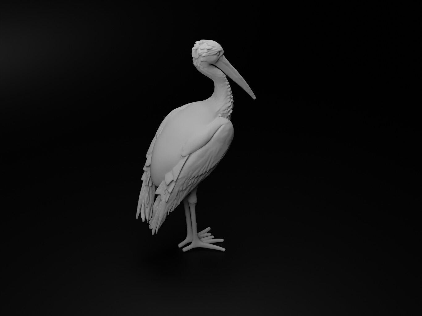 Stork Animal Figure 3D print model_2