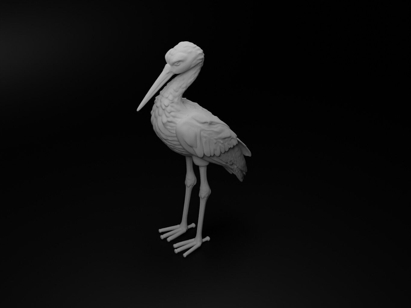Stork Animal Figure 3D print model_2