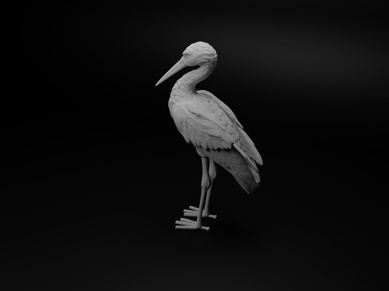 Stork Animal Figure 3D print model_1