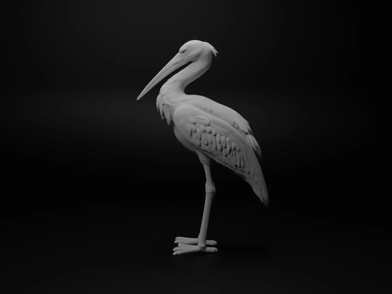 Stork Animal Figure 3D print model_0